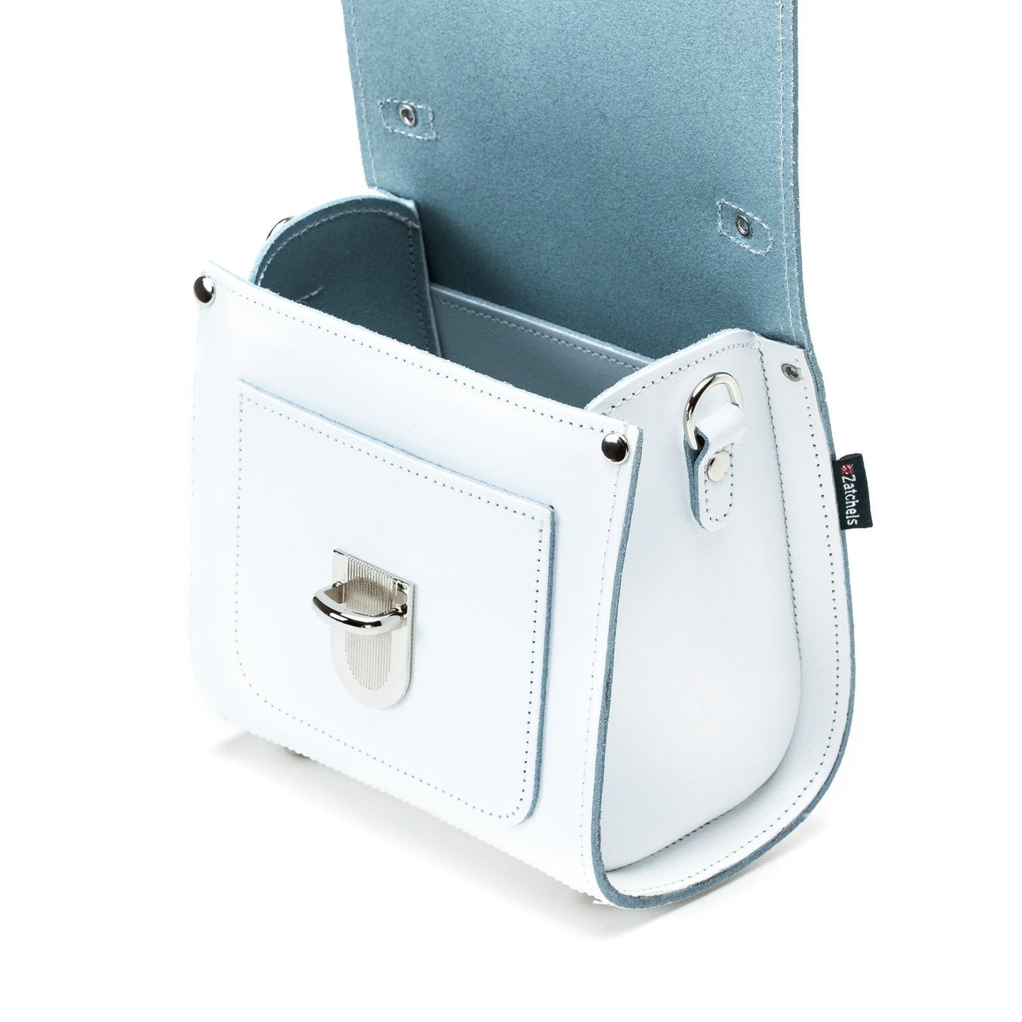 Handmade Leather Sugarcube Handbag - White-2