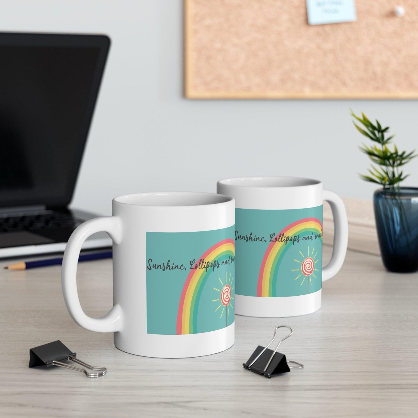 Sunshine, Lollipops & Rainbows Ceramic Mug – 11oz - mezetto KEOLIX KEOLIX