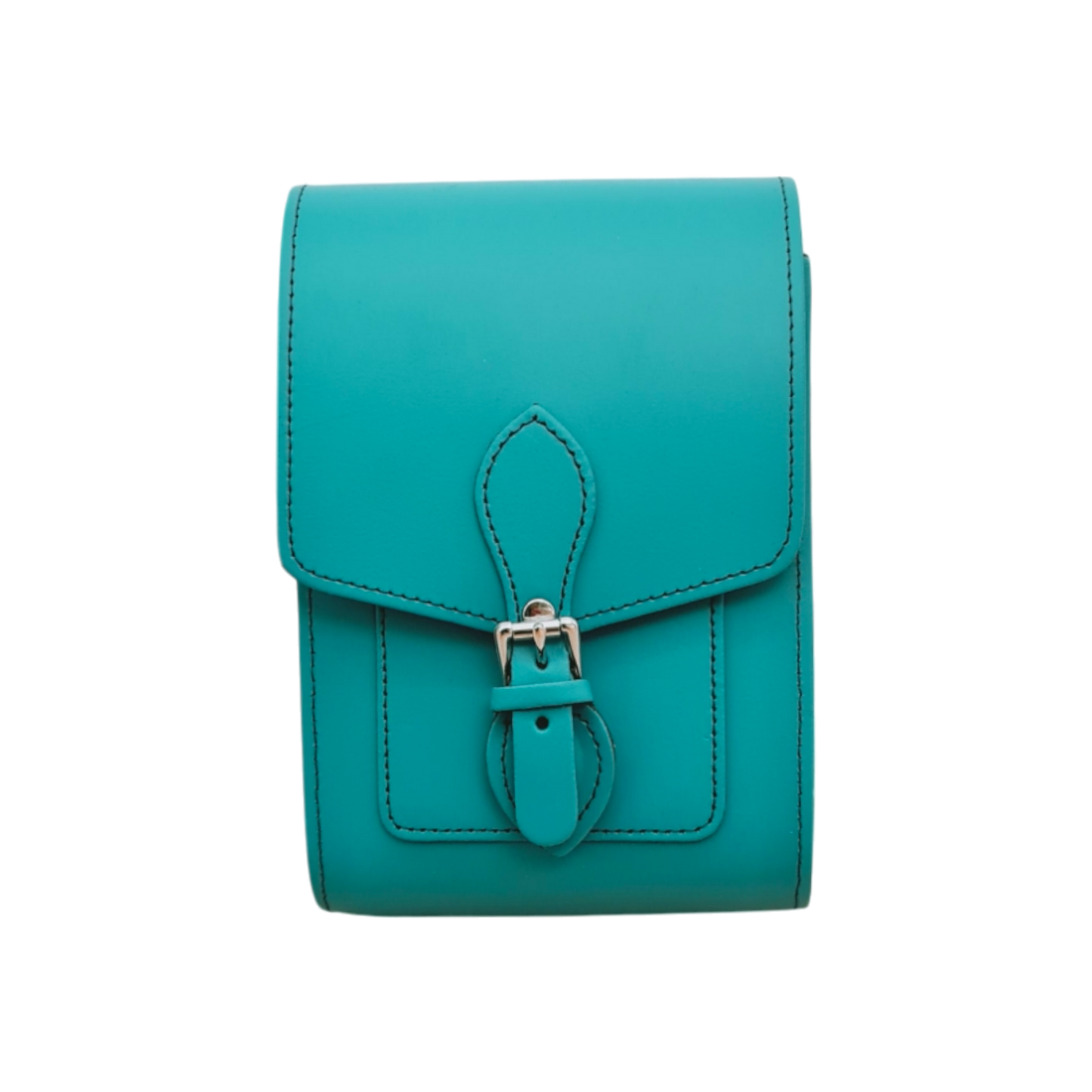 Handmade Leather Festival Phone Bag - Teal-1