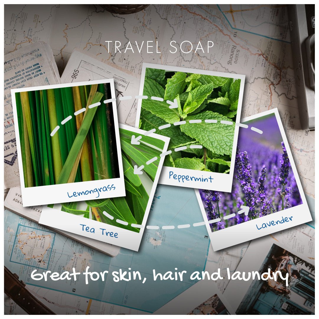 Travel Bar - Lemongrass, Lavender, Tea Tree & Peppermint - mezetto Friendly Soap Friendly Soap