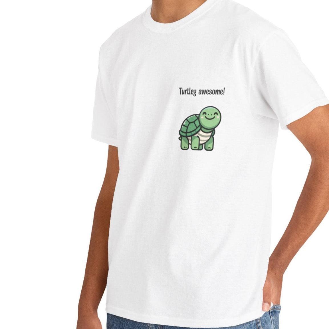 Turtley Awesome T-Shirt – Cute Cartoon Turtle Positivity Tee - mezetto KEOLIX KEOLIX