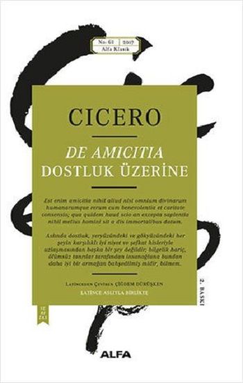 Dostluk Üzerine – Cicero – Alfa Yayınları – kitap kapağı