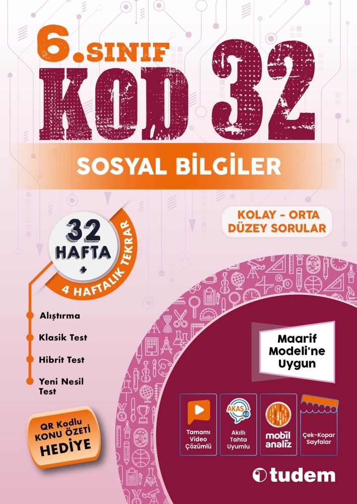 6. Sınıf Sosyal Bilgiler Kod 32 - Tudem Eğitim Yayınları Kitap