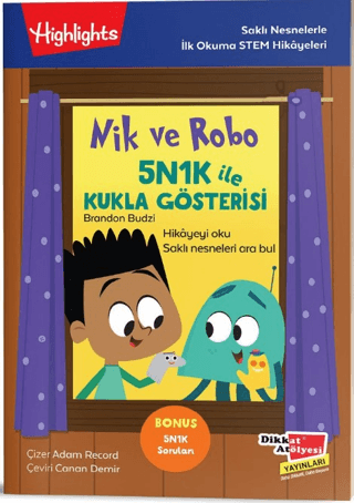 Nik ve Robo 5N1K ile Kukla Gösterisi – Adam Record – Dikkat Atölyesi Yayınları – kitap kapağı