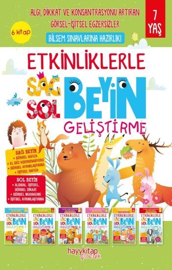 Etkinliklerle Sağ Beyin Sol Beyin Geliştirme (7 yaş) 6’lı Set - Hayykitap Kitap