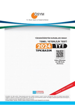 2024 TYT Çıkmış Sorular Video Çözümlü - Evrensel İletişim Yayınları Kitap