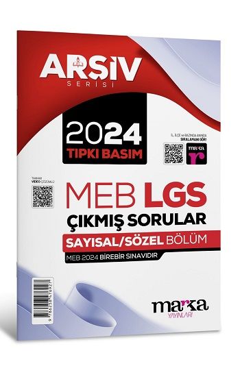 2024 LGS 8. Sınıf ARŞİV Serisi Tıpkı Basım Çıkmış Sorular Tamamı Video Çözümlü - Marka Yayınları Kitap