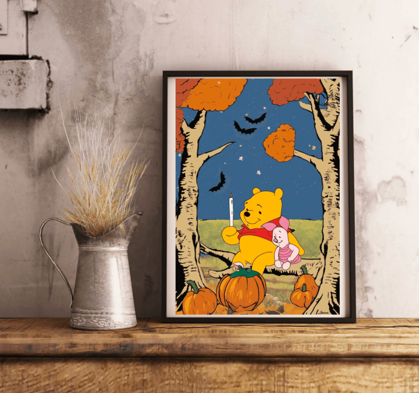 Winnie the Pooh Halloween Print | A3 A4 A5 Wall Art - mezetto KEOLIX KEOLIX