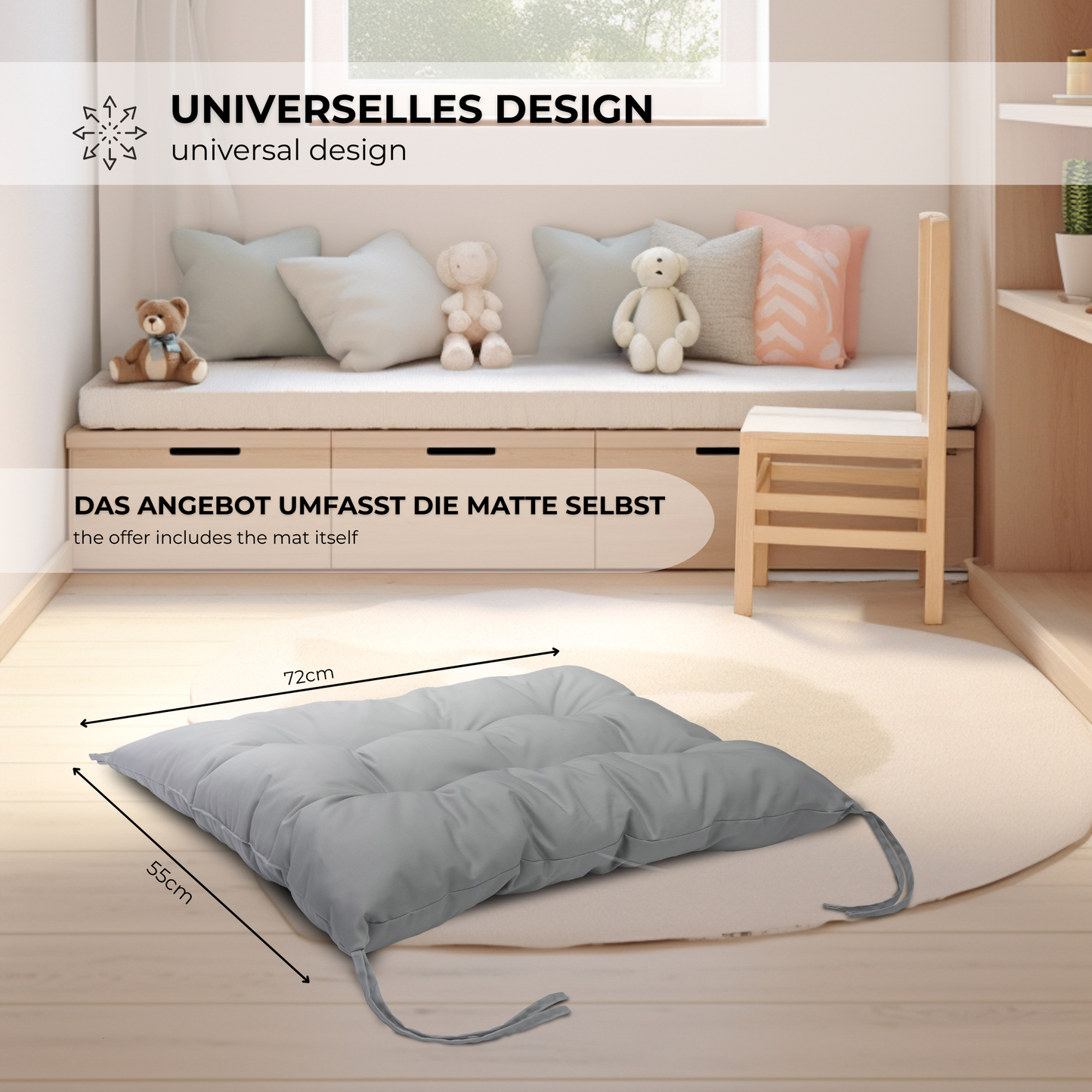 MAMOI® Cushion for toddler climbing frame indoor, Cushion for Baby kids climbing dome, Mat for wooden climbing triangle for children from 1/2/3 years-5