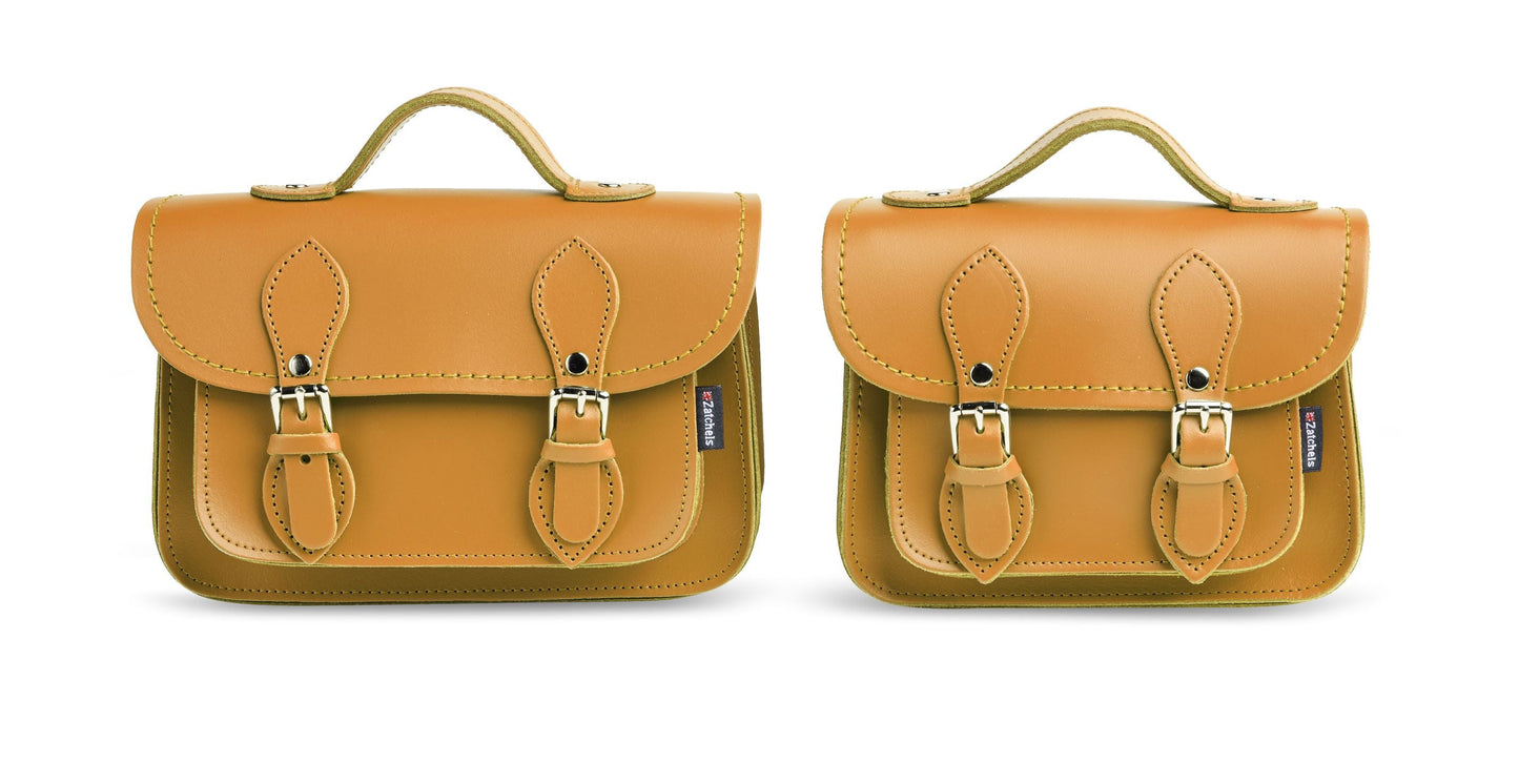 Handmade Leather Micro Satchel - Yellow Ochre-4