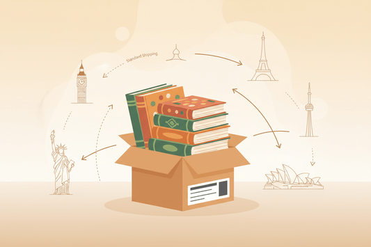 AB, ABD, Kanada ve Avustralya'ya uluslararası Türkçe kitap kargo görseli - standart ve ekspres teslimat seçenekleriyle global gönderim