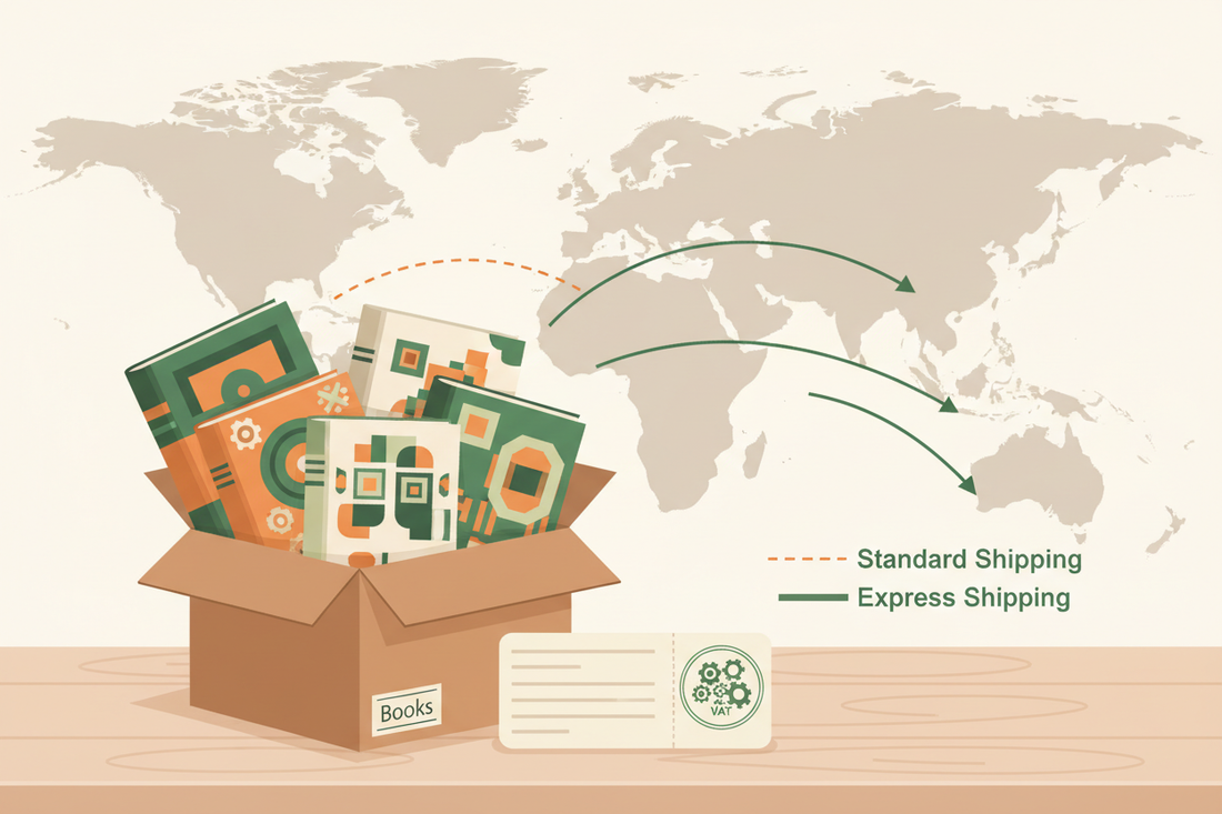 Turkish books worldwide shipping with customs and VAT - international delivery from UK to EU, US, Canada and Australia with standard and express options