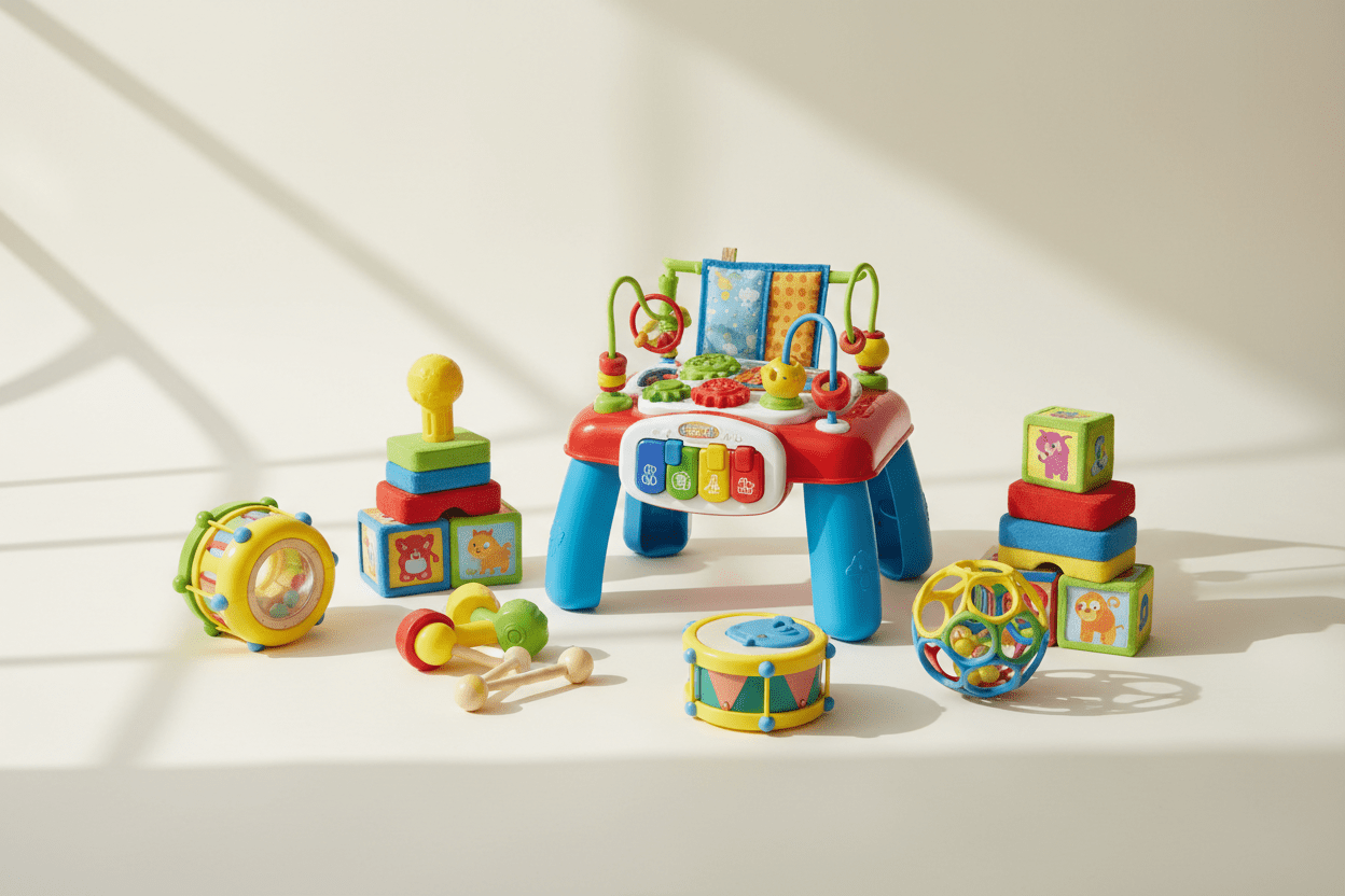Colorful educational baby toys with musical and interactive features