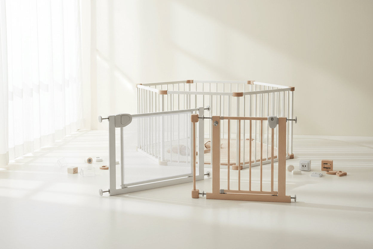 Baby safety gates and playpens with Scandinavian design