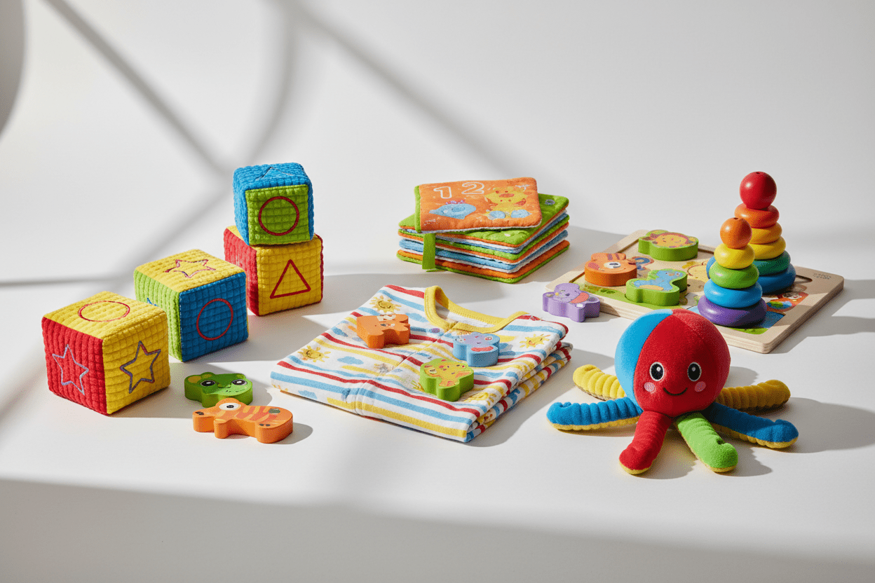 Colorful educational baby products with playful learning designs
