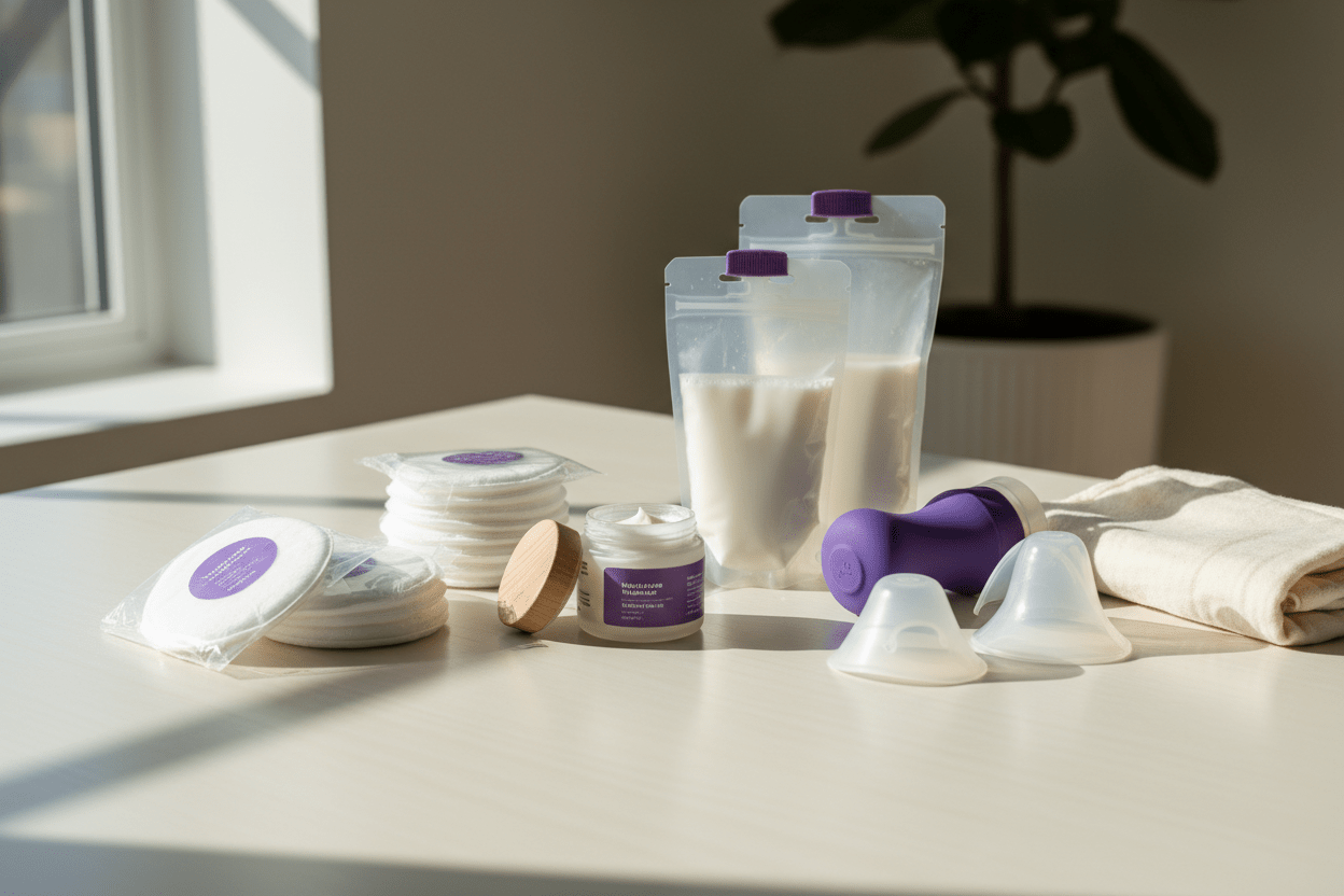 Breastfeeding nursing pads and care products for mothers