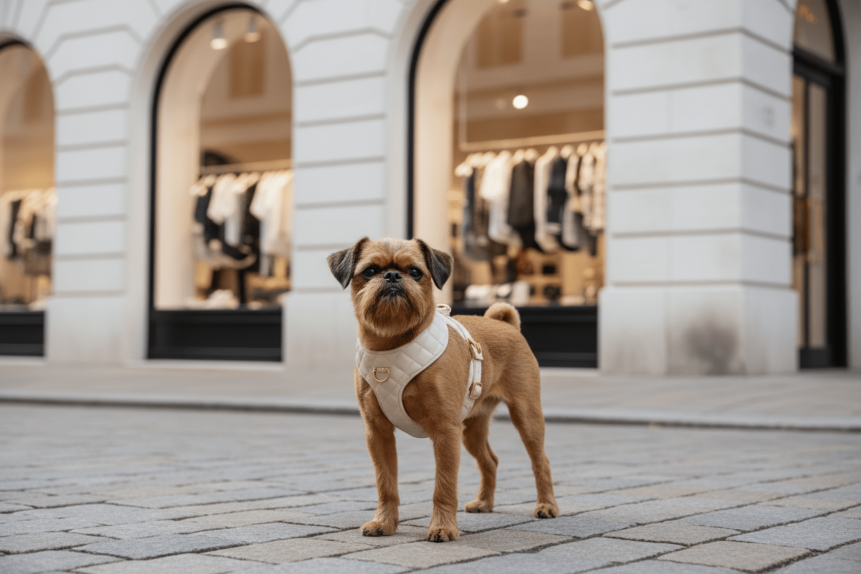 Luxury designer dog harness - PupClub Couture premium pet accessories for stylish dogs in UK and Europe
