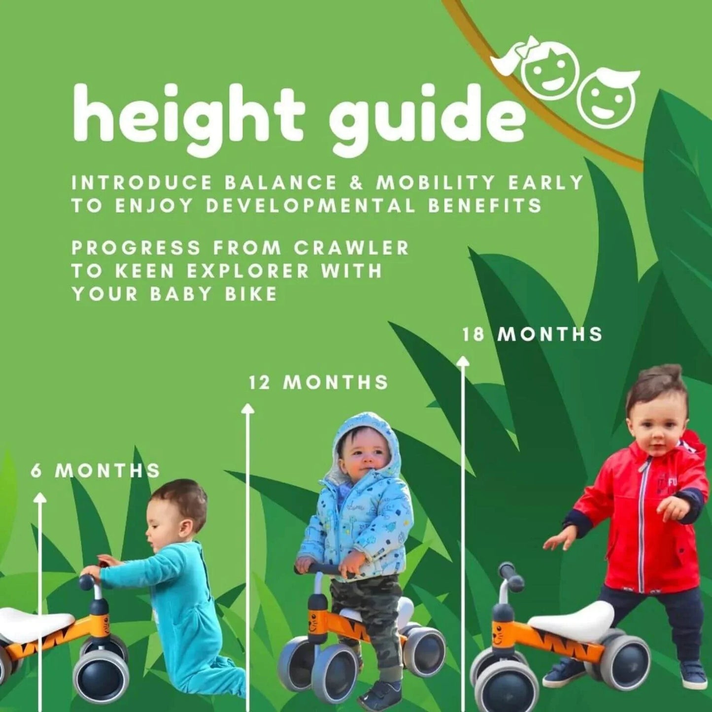 BOLDCUBE Baby Balance Bike - Green