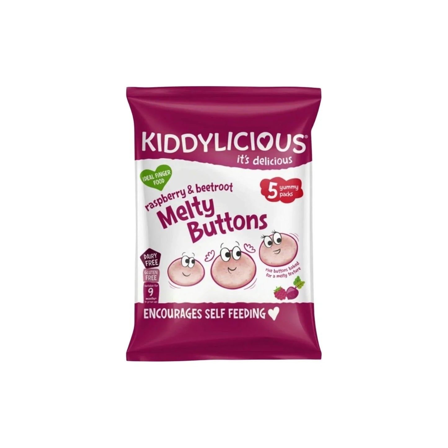 Kiddylicious Raspberry & Beetroot Melty Buttons Multi 9+ months 30g (5x6g)