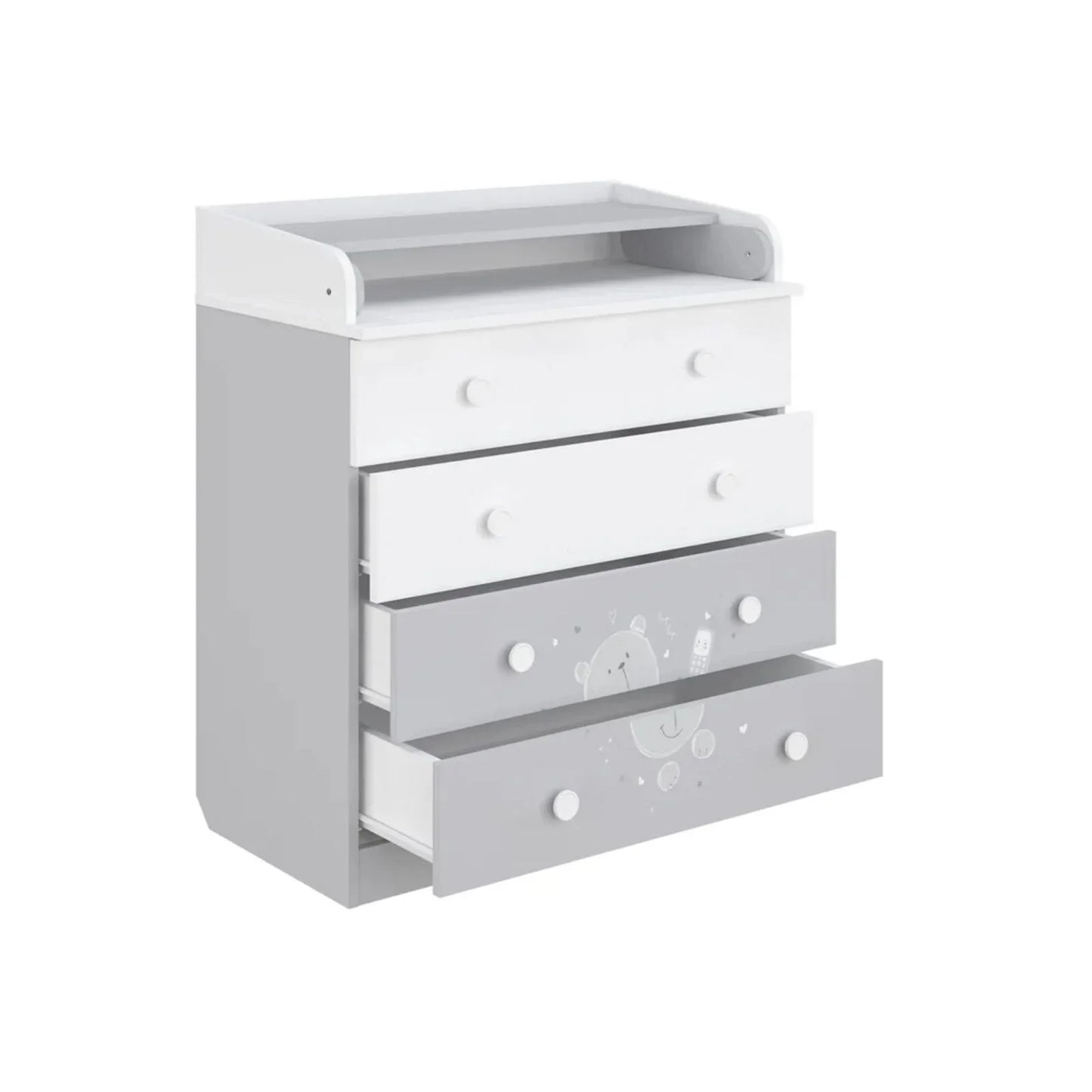 Shefa Kids 800 Teddy Changing Dresser - Grey/White