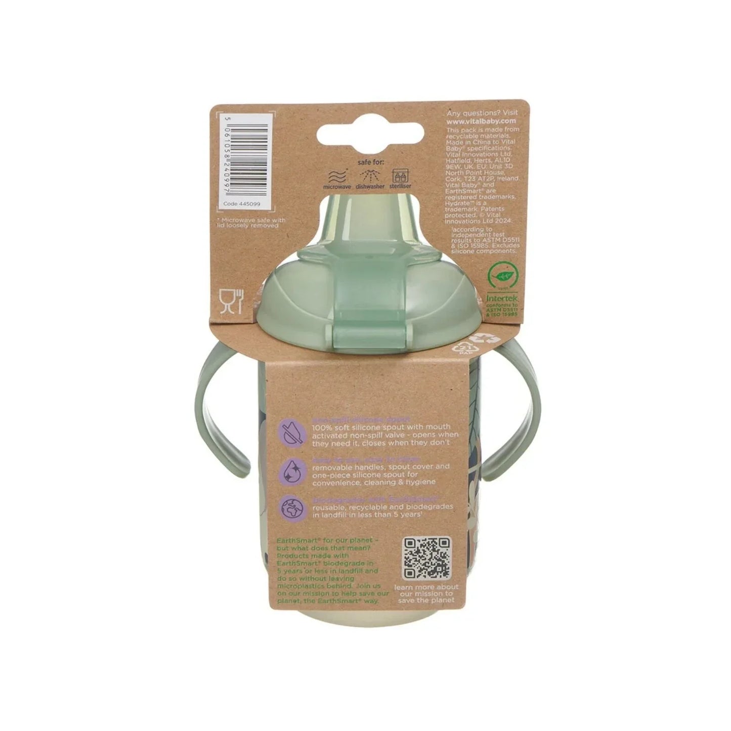 Vital Baby Hydrate Easy Sipper Cup 350ml - Jungle Glow