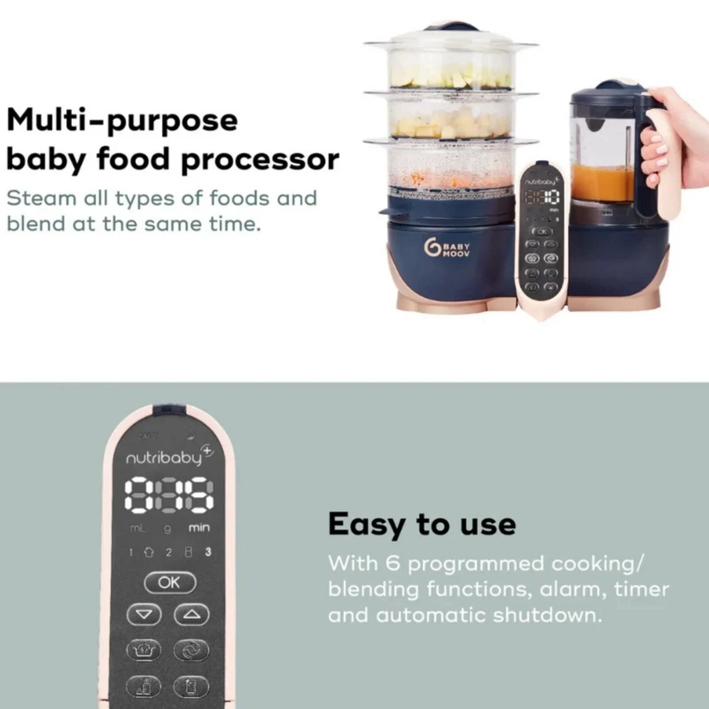 Babymoov Nutribaby Plus XL 5-in-1 Food Prep Machine