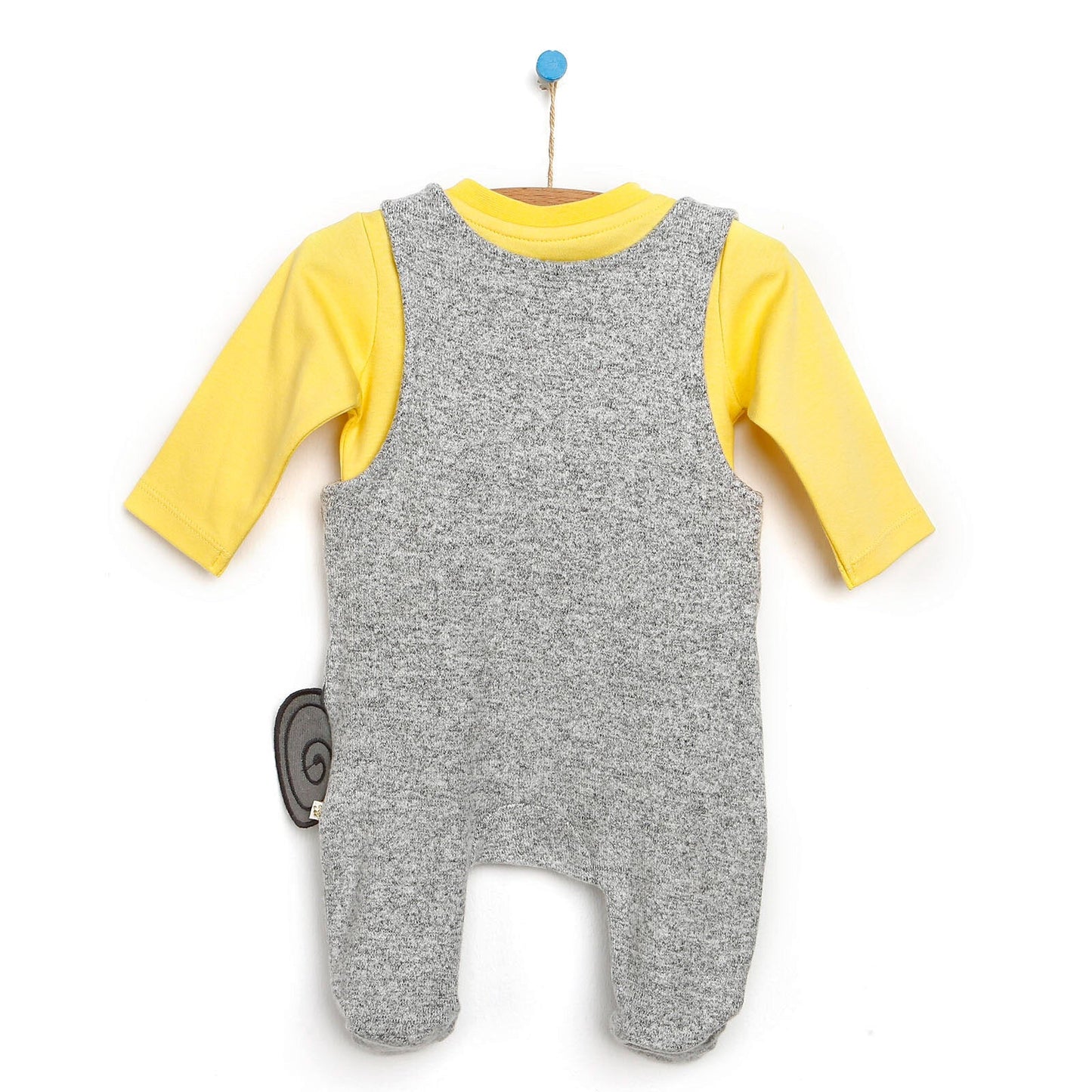 For My Baby Newborn Wild Overalls-Sweatshirt - Grey Melange