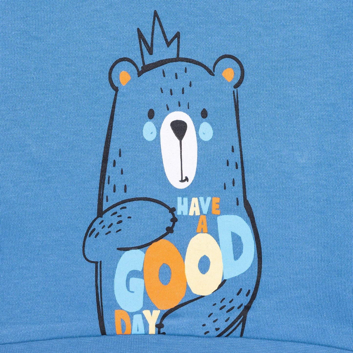 HelloBaby Basic Boy Bear Printed Jogging - Sax Blue