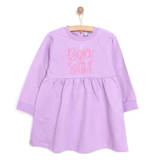 HelloBaby Basic Girl Knitted Ruffled Dress - Purple