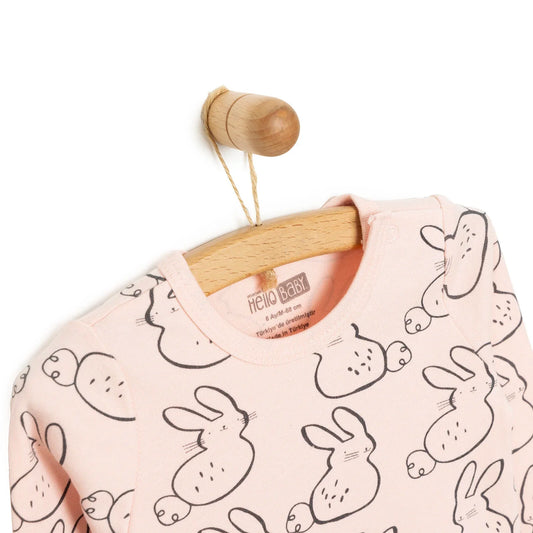 HelloBaby Girl Long Sleeve Bodysuit - Powder