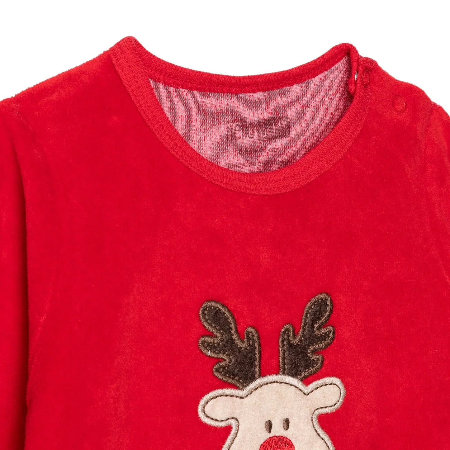 HelloBaby My First Christmas Newborn Unisex Velvet Footed Jumpsuit - Green