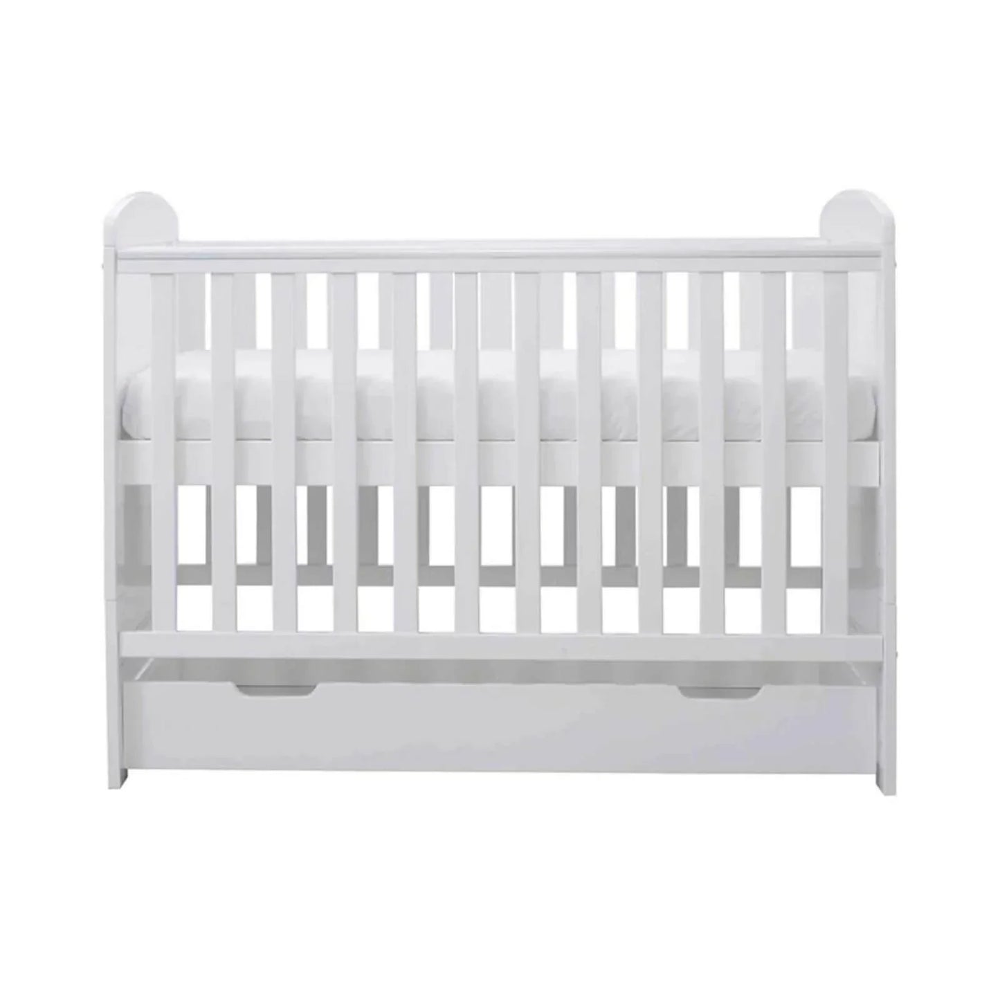 Ickle Bubba Coleby Mini Cot Bed & Under Drawer White - Fibre Mattress