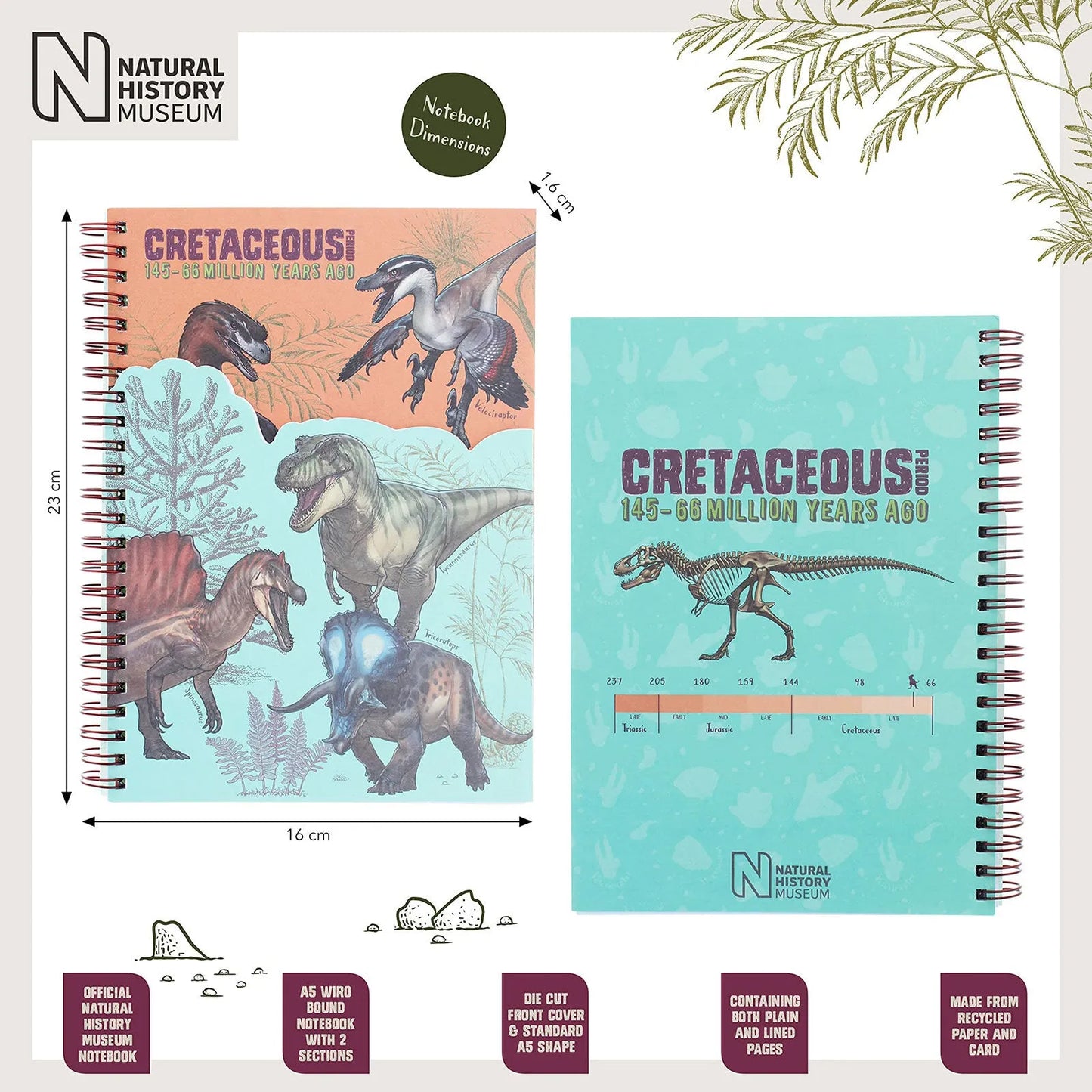 National History Museum A5 Die Cut Notebook