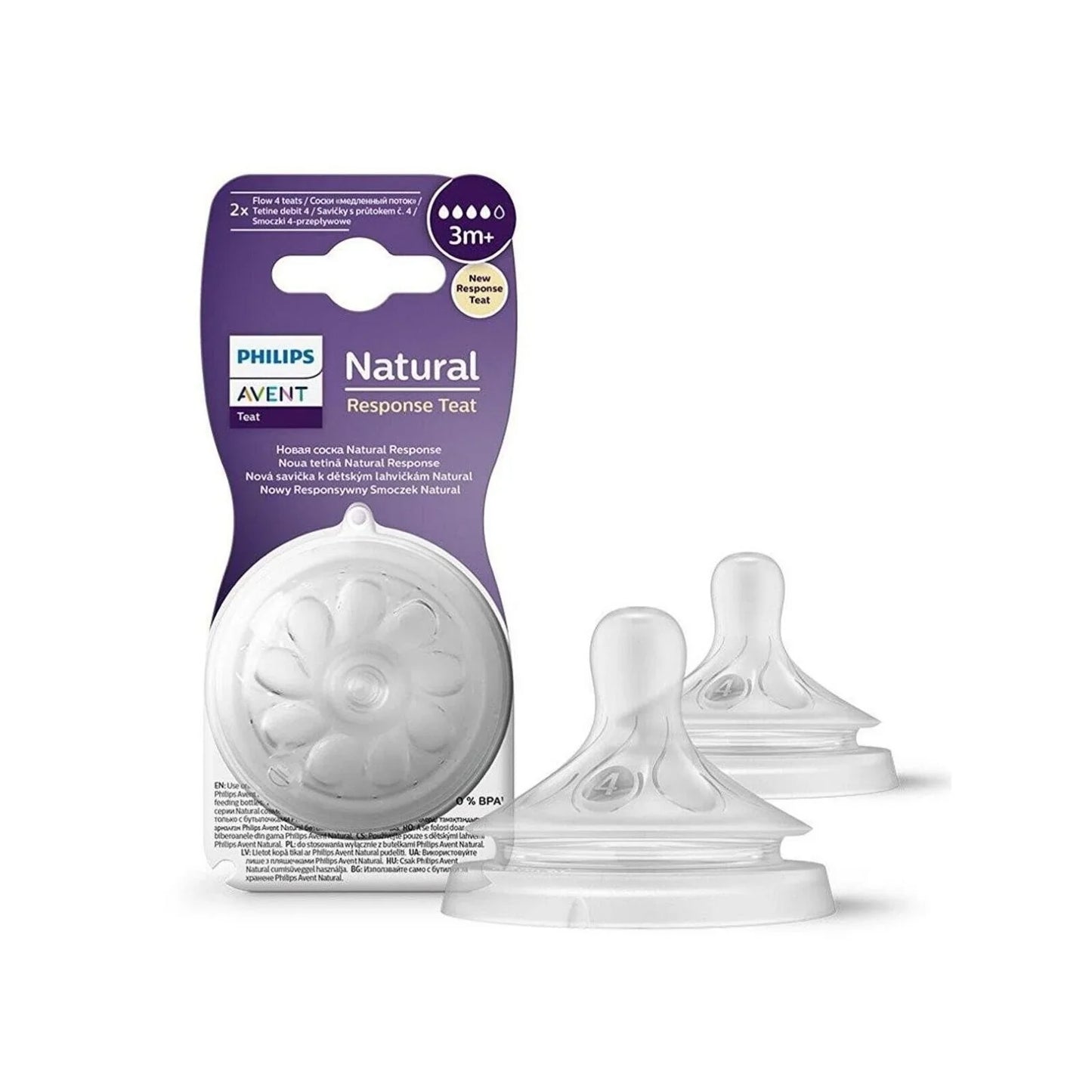 Philips Avent Natural Response Teats Stage 4 (3+ months) Pack of 2