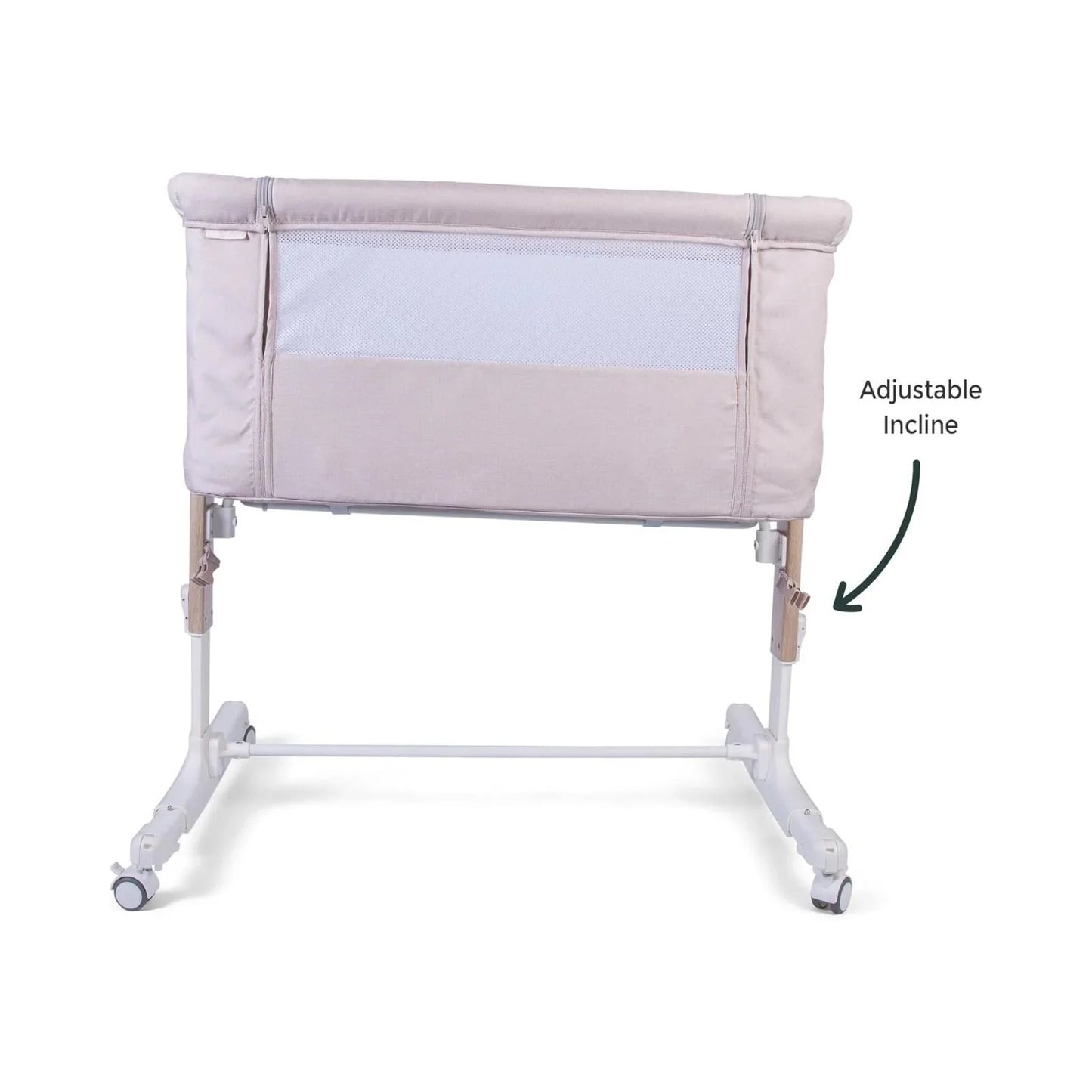 Red Kite Rockabye Bedside Crib - Oatmeal