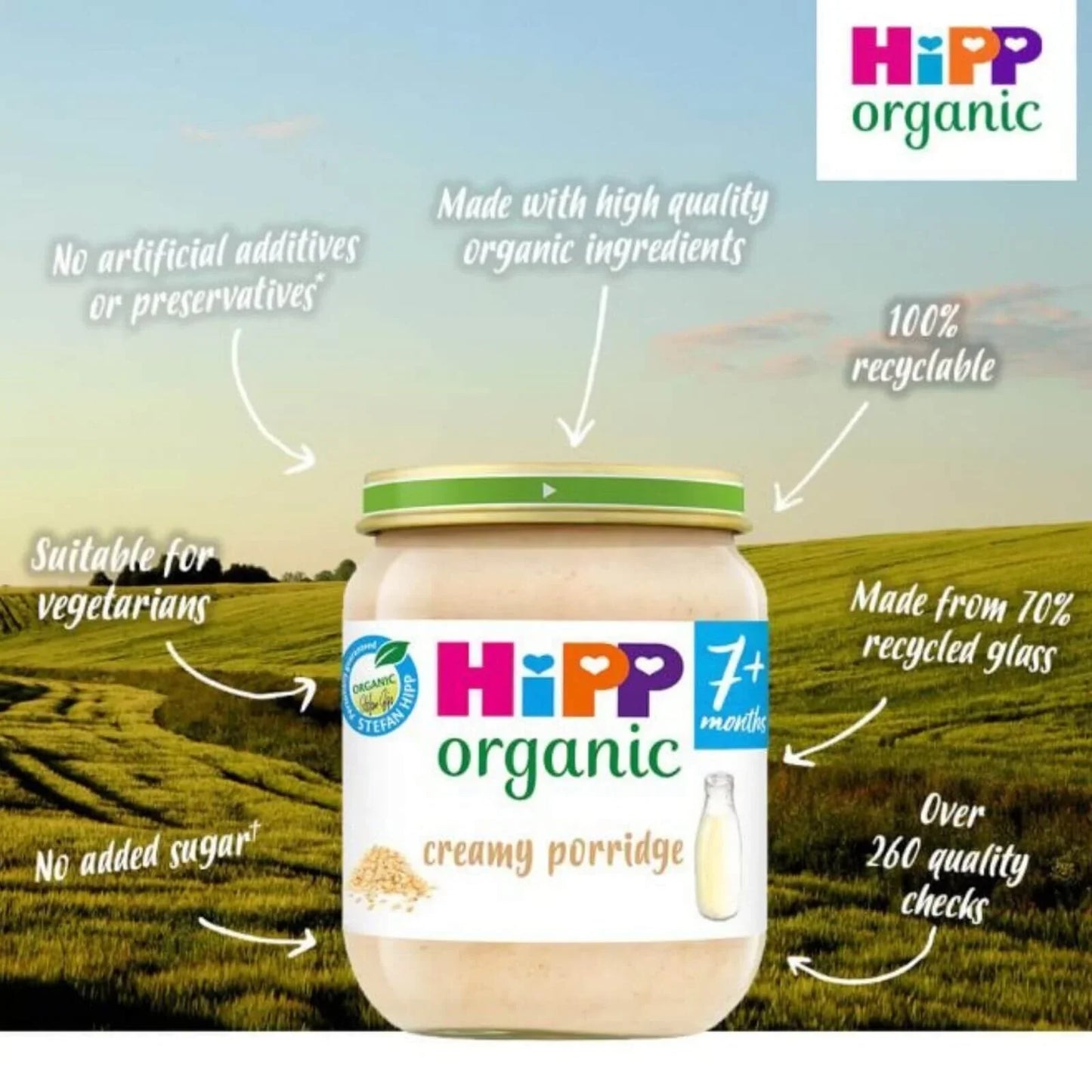 HiPP Organic Creamy Porridge Baby Food Jar 7+ months 160g