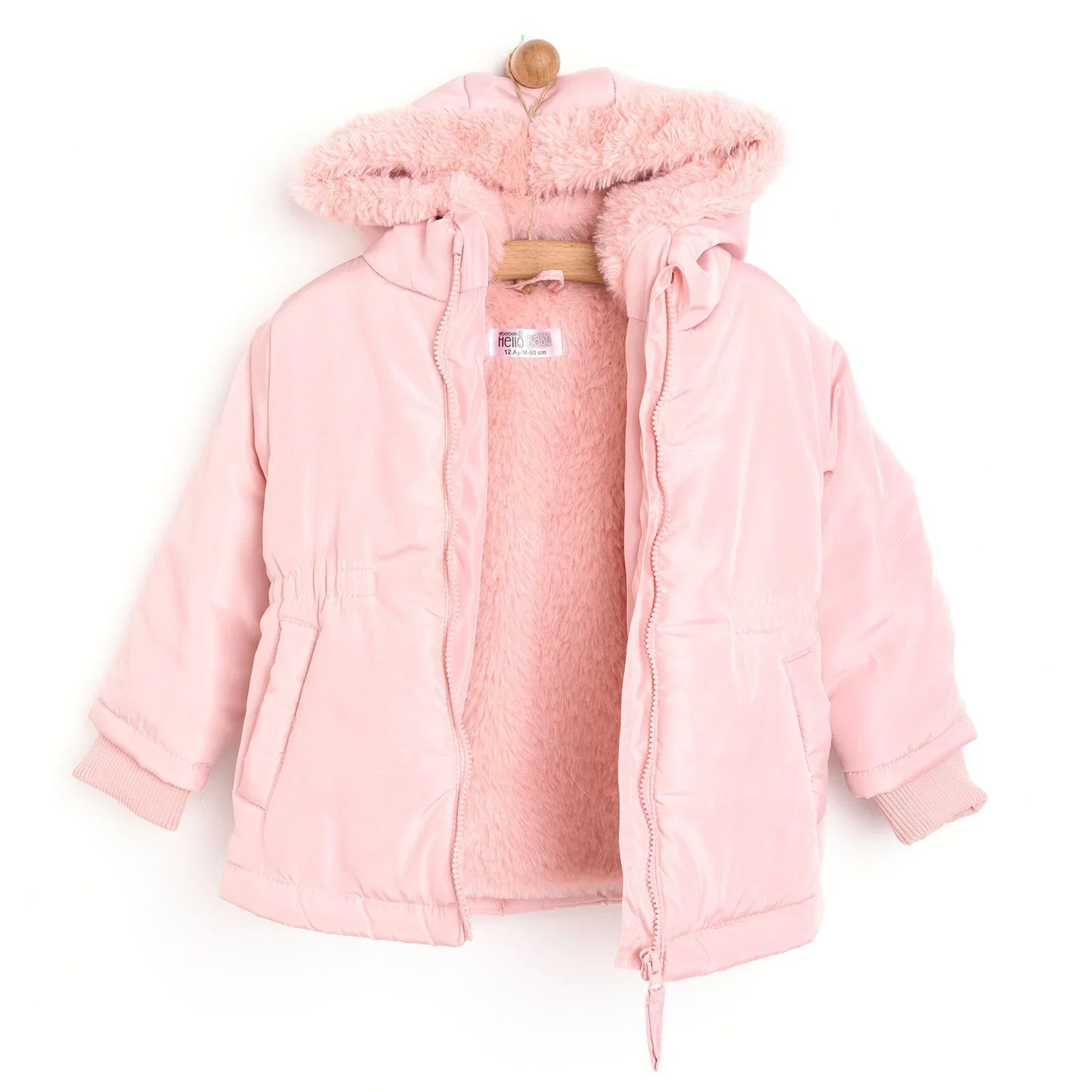HelloBaby Hooded Coat - Powder