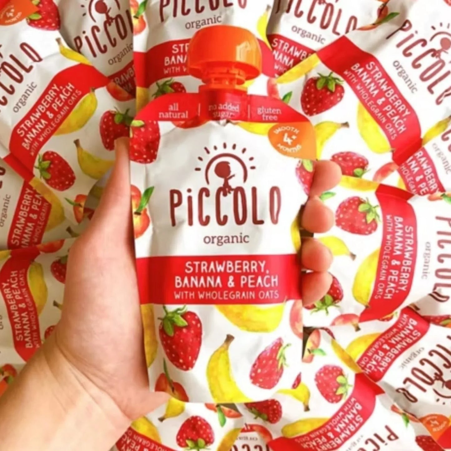 Piccolo Organic Strawberry Banana & Peach 4+ months 100g