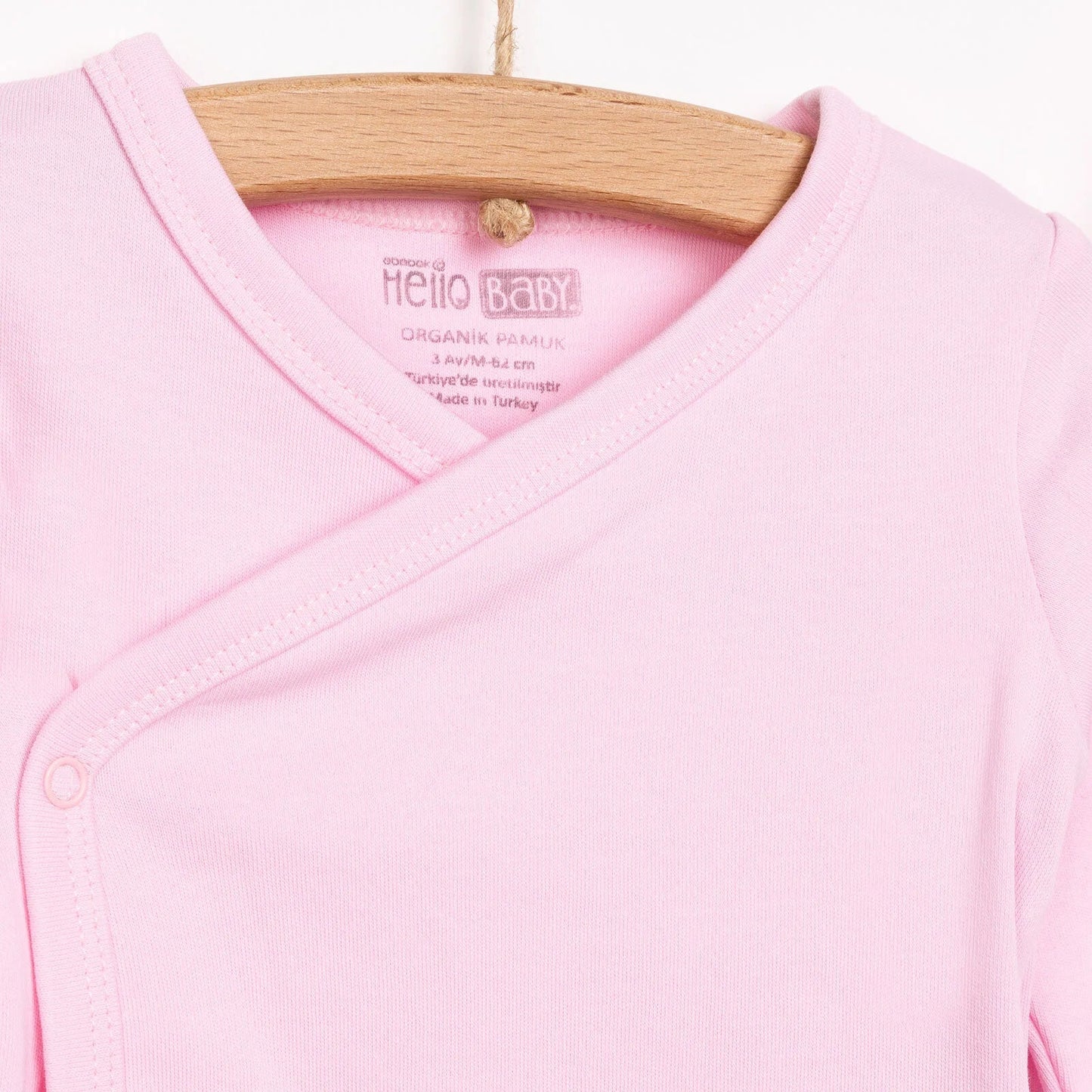 HelloBaby Newborn Organic Wrapover Top-Hat - Pink