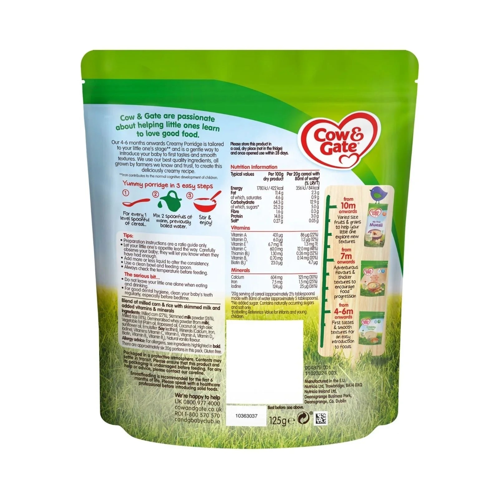 Cow & Gate Stage 1 Creamy Porridge 4-6 months 125g