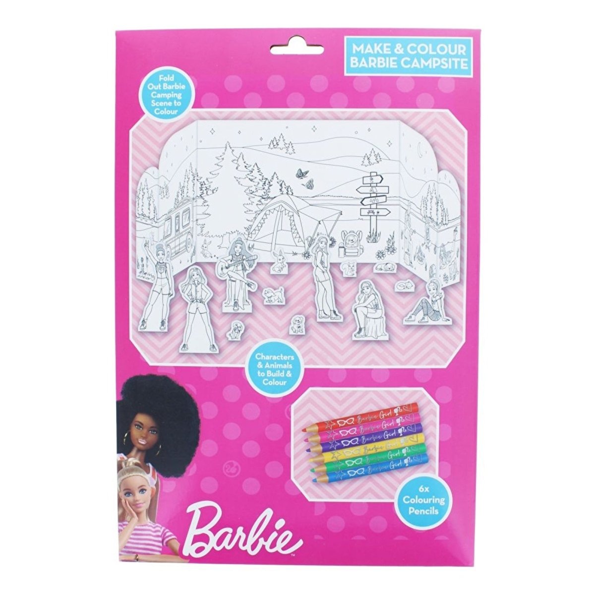 Barbie A4 Make & Colour Barbie Camping set