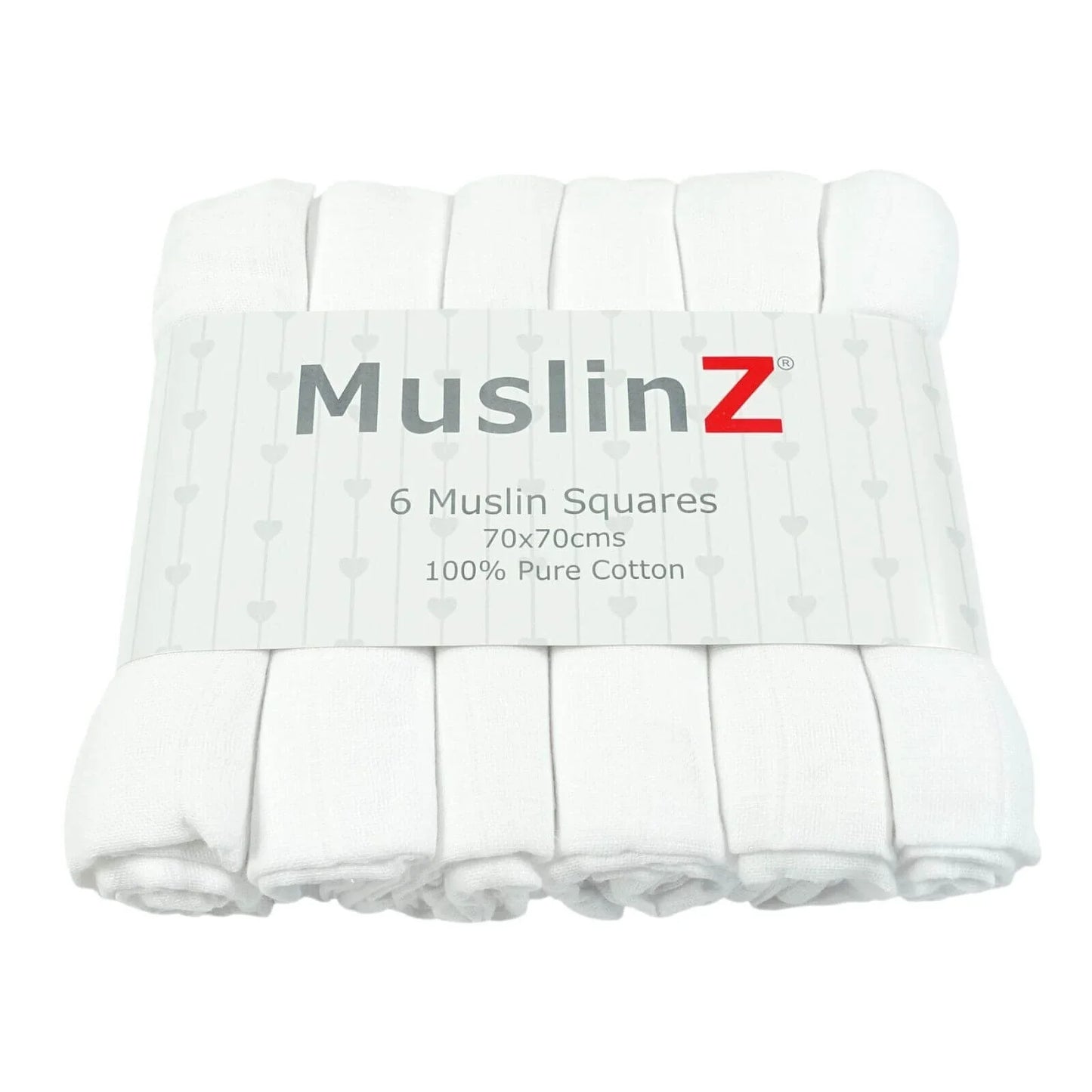 MuslinZ 6 Pack Muslin Squares 70x70cm - White