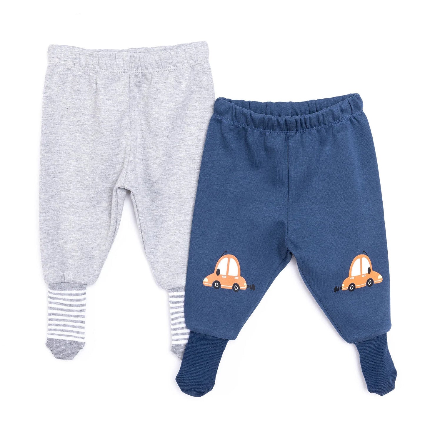 HelloBaby Unisex Footed Bottom 2 pcs - Navy Blue