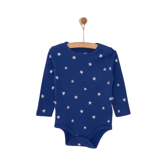 HelloBaby Boy Long Sleeve Bodysuit - Navy Blue