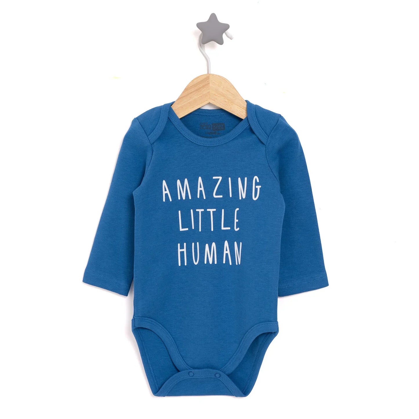 HelloBaby Boy Long Sleeve Bodysuit - Navy Blue