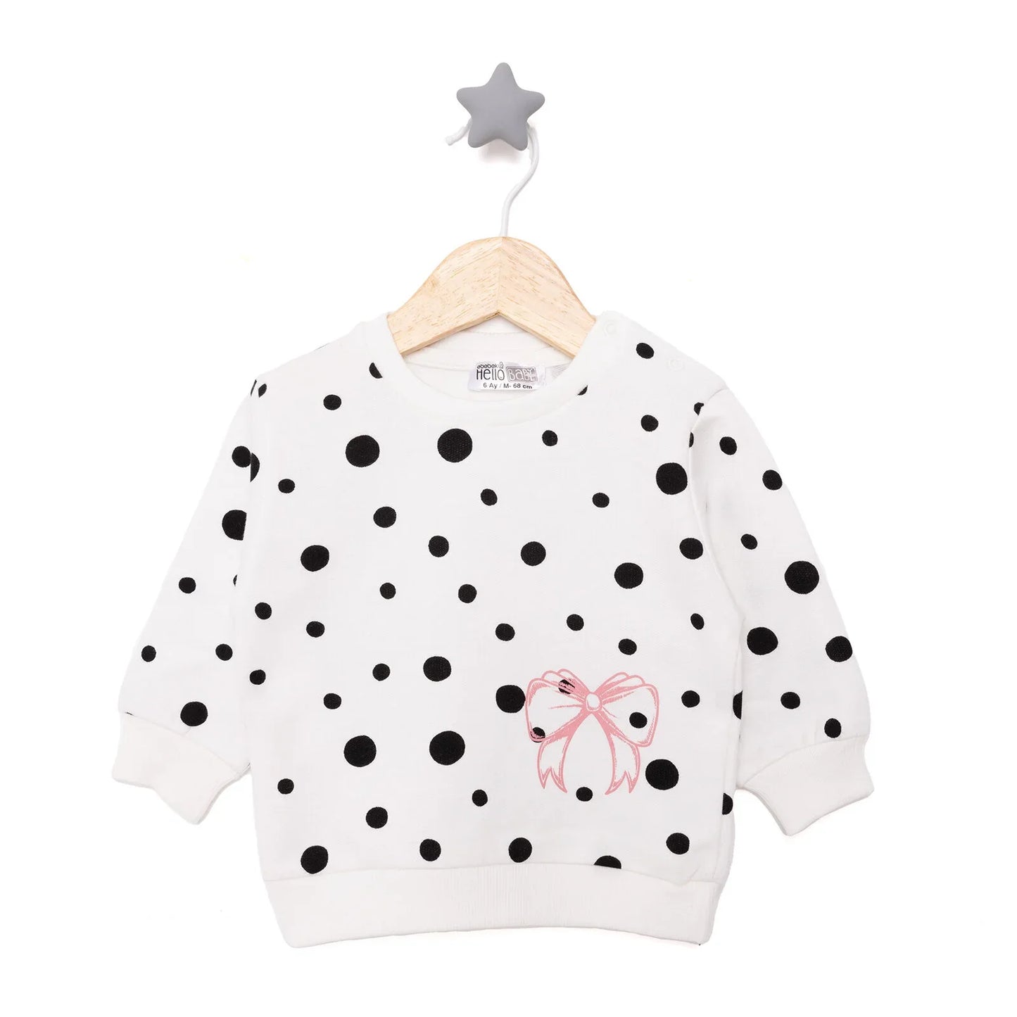HelloBaby Basic Low Raised Polka-Dot Printed Sweatshirt - Printed