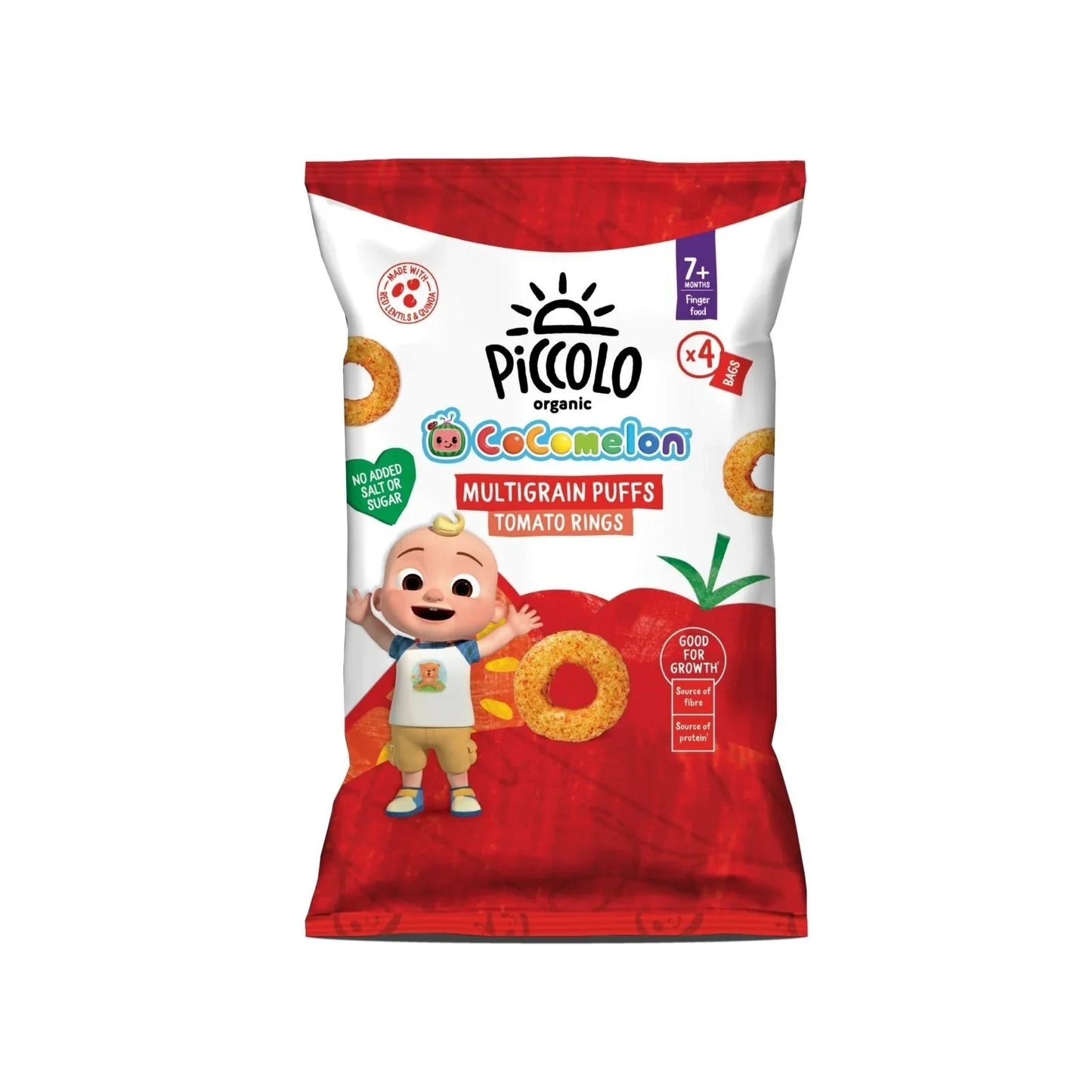 Piccolo Organic Multigrain Puffs Tomato Rings 7+ months 60g (4x15g)