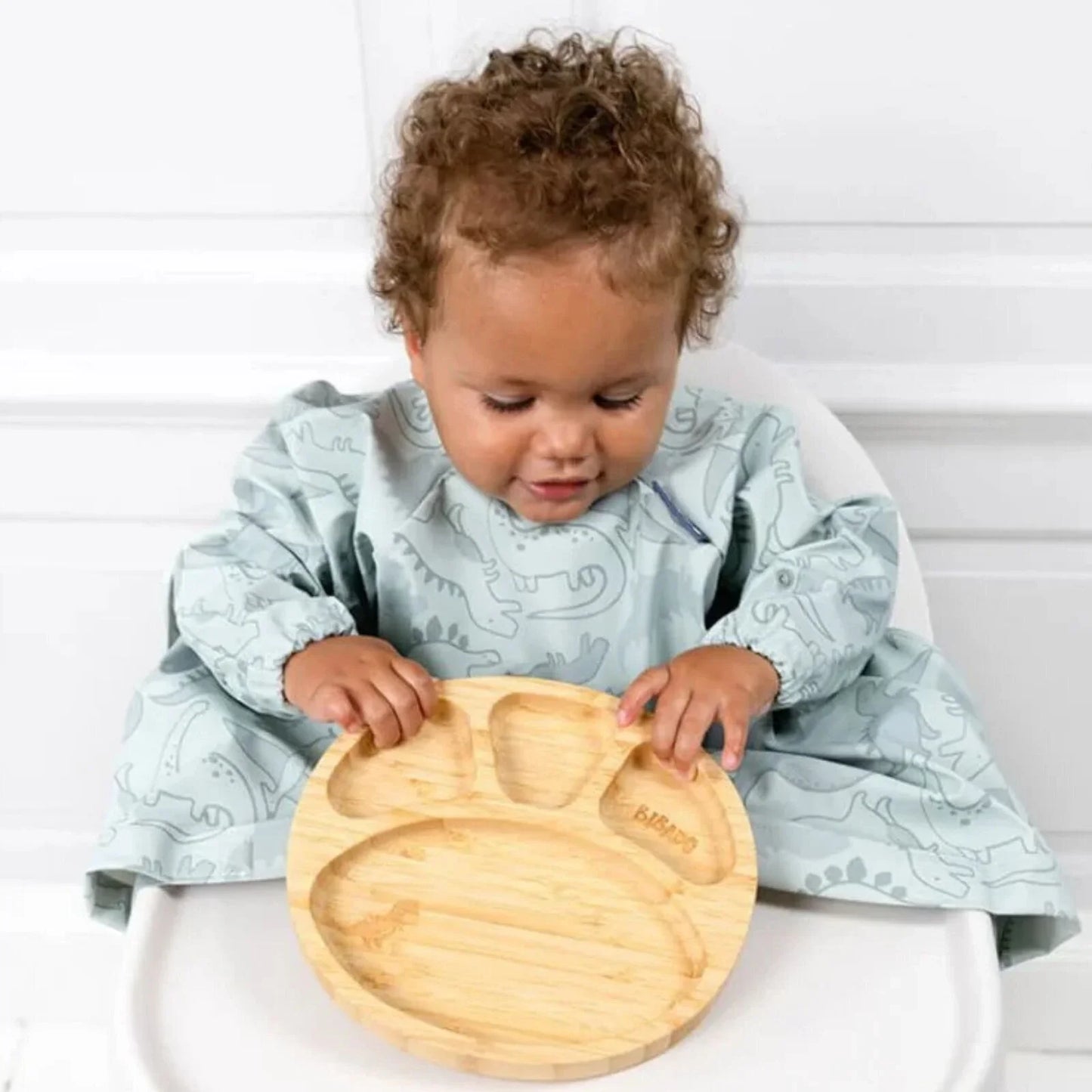 Bibado Natural Bamboo Suction Divider Plate - Mist