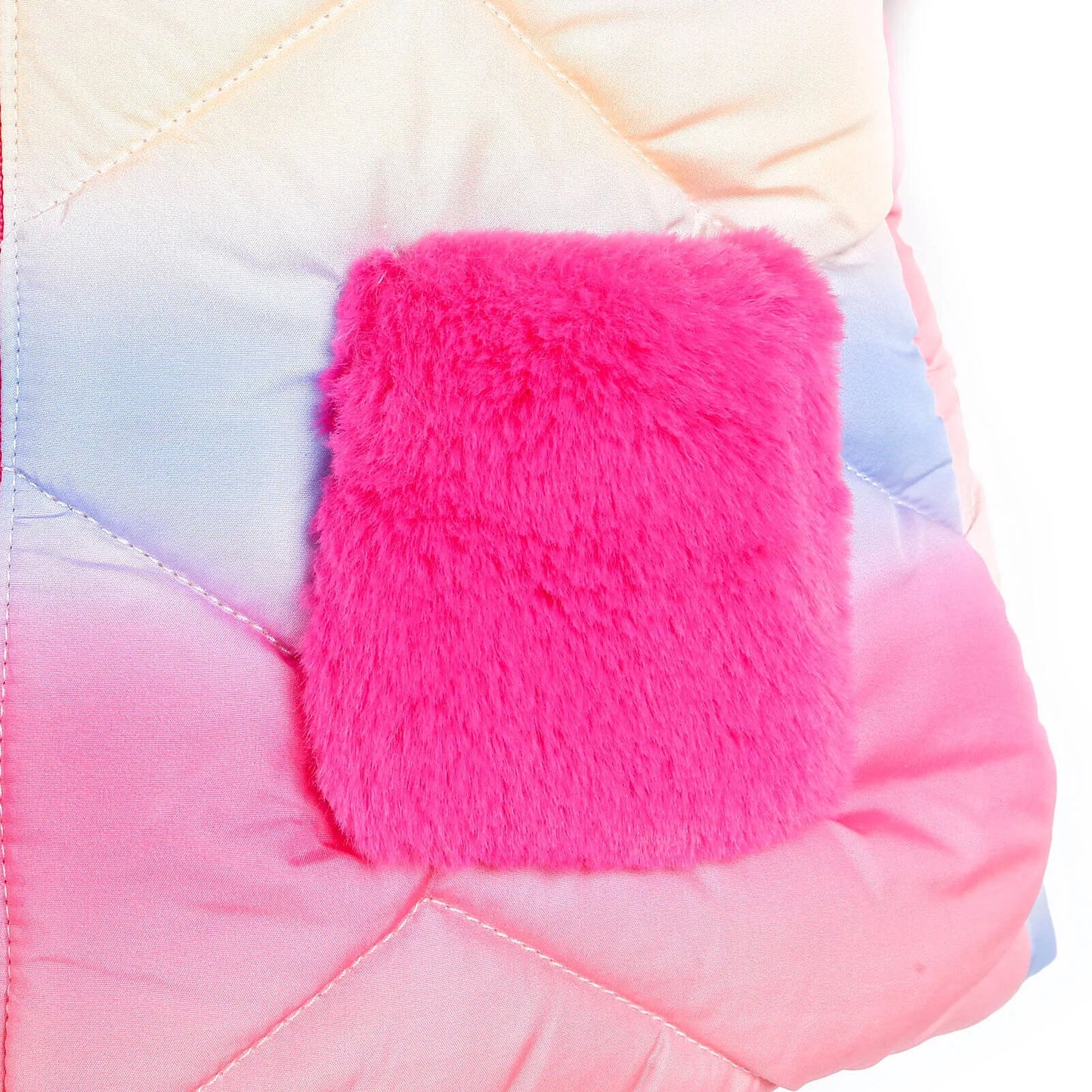 Midimod Baby Girl Colorful with Fur Pock - Fuchsia