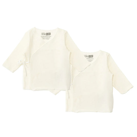 HelloBaby Wrapover Top 2-Pack - Ecru